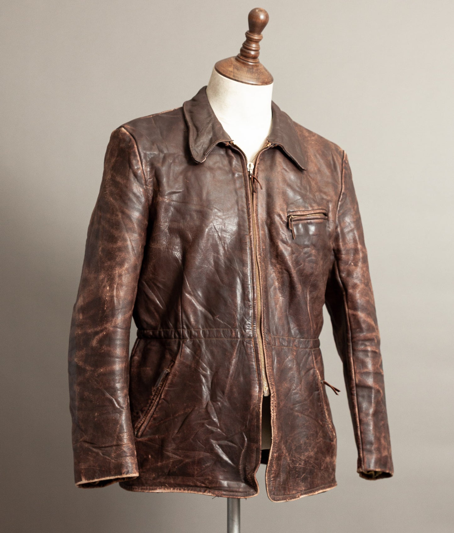 Vintage 1930s German Horsehide Leather Interwar Alpine Jacket