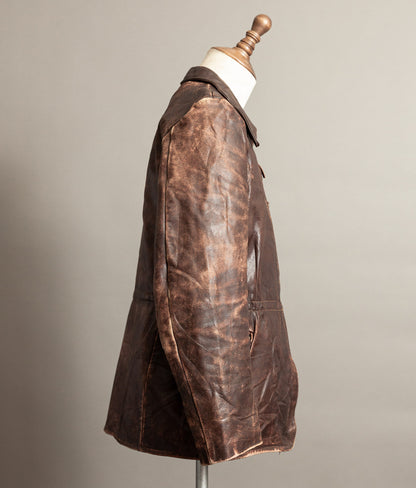 Vintage 1930s German Horsehide Leather Interwar Alpine Jacket