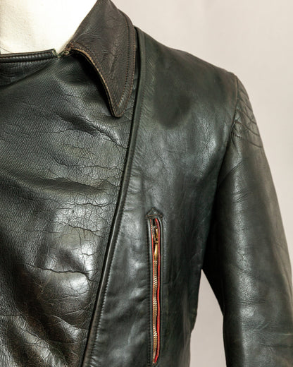Vintage 1950s German Leather Motorcycle Jacket - Small (40)