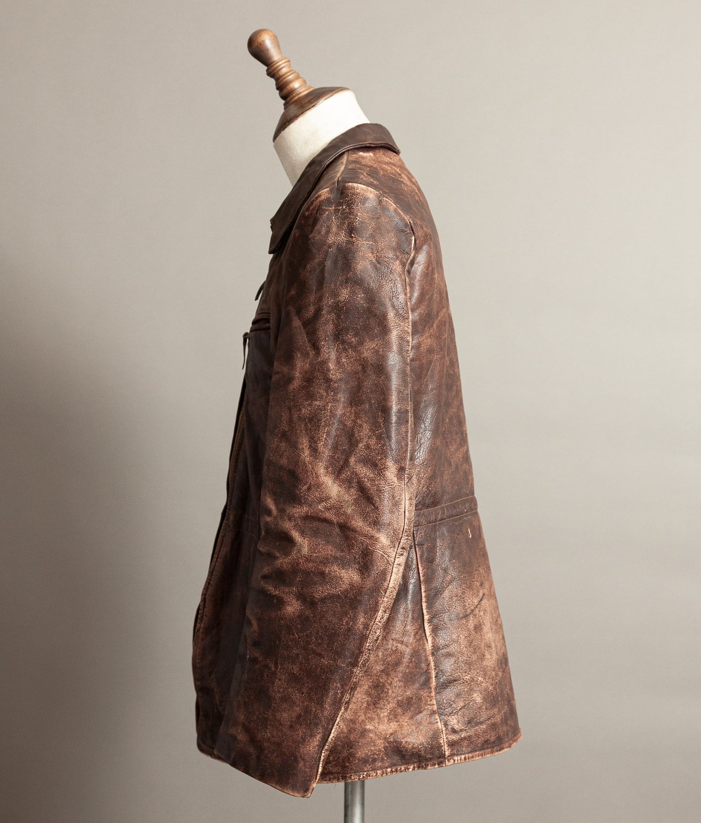 Vintage 1930s German Horsehide Leather Interwar Alpine Jacket
