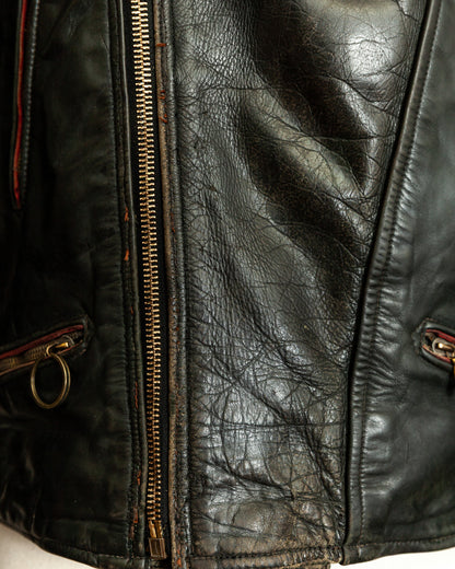 Vintage 1950s German Leather Motorcycle Jacket - Small (40)
