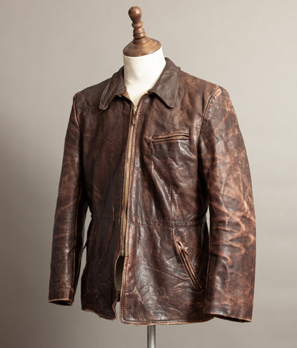 Vintage 1930s German Horsehide Leather Interwar Alpine Jacket