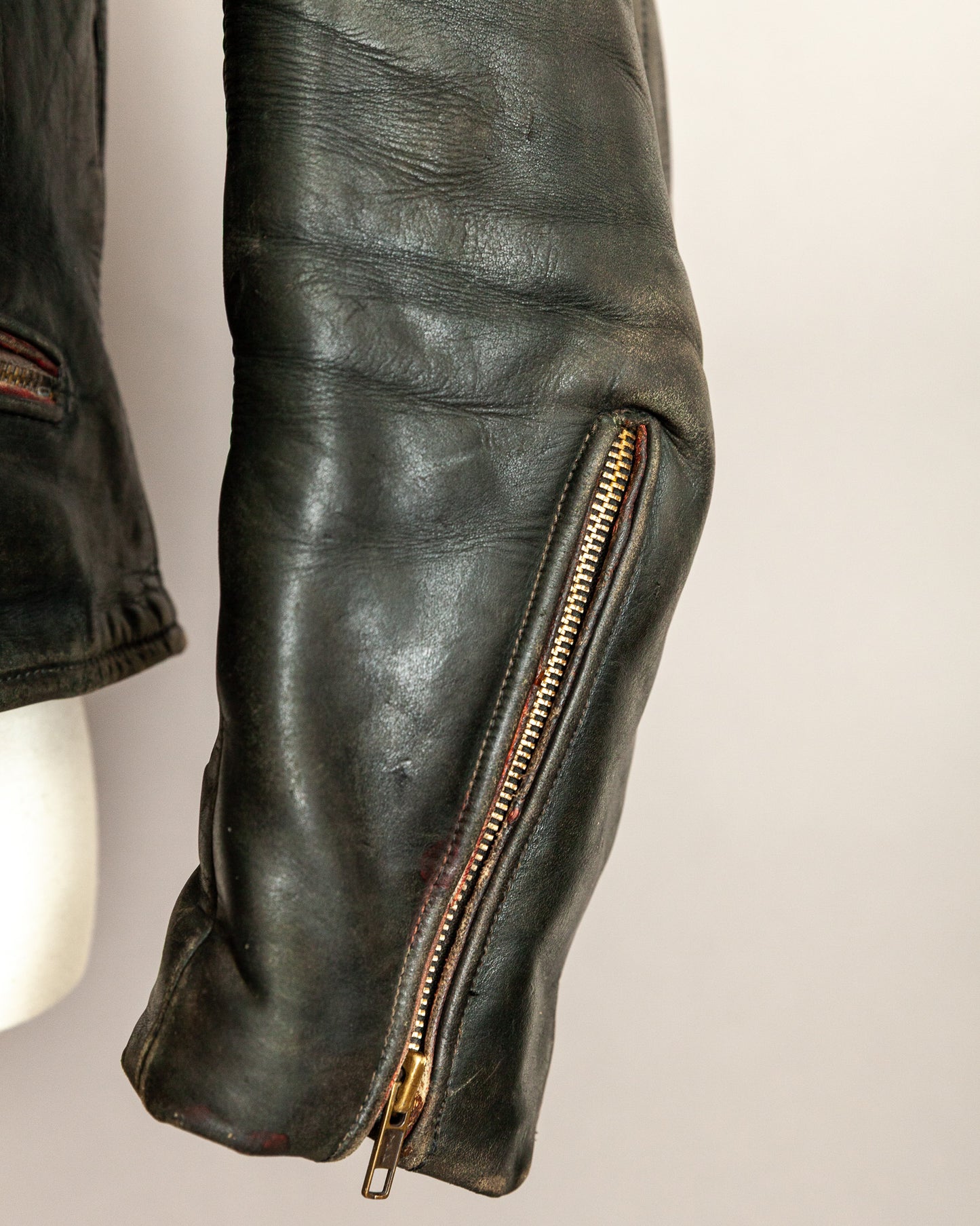 Vintage 1950s German Leather Motorcycle Jacket - Small (40)