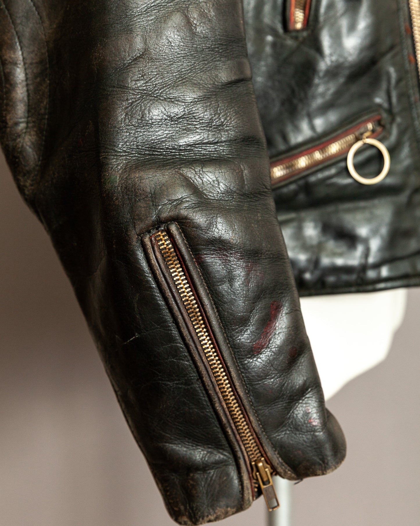 Vintage 1950s German Leather Motorcycle Jacket - Small (40)