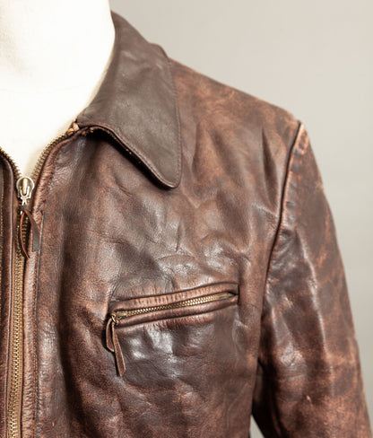Vintage 1930s German Horsehide Leather Interwar Alpine Jacket