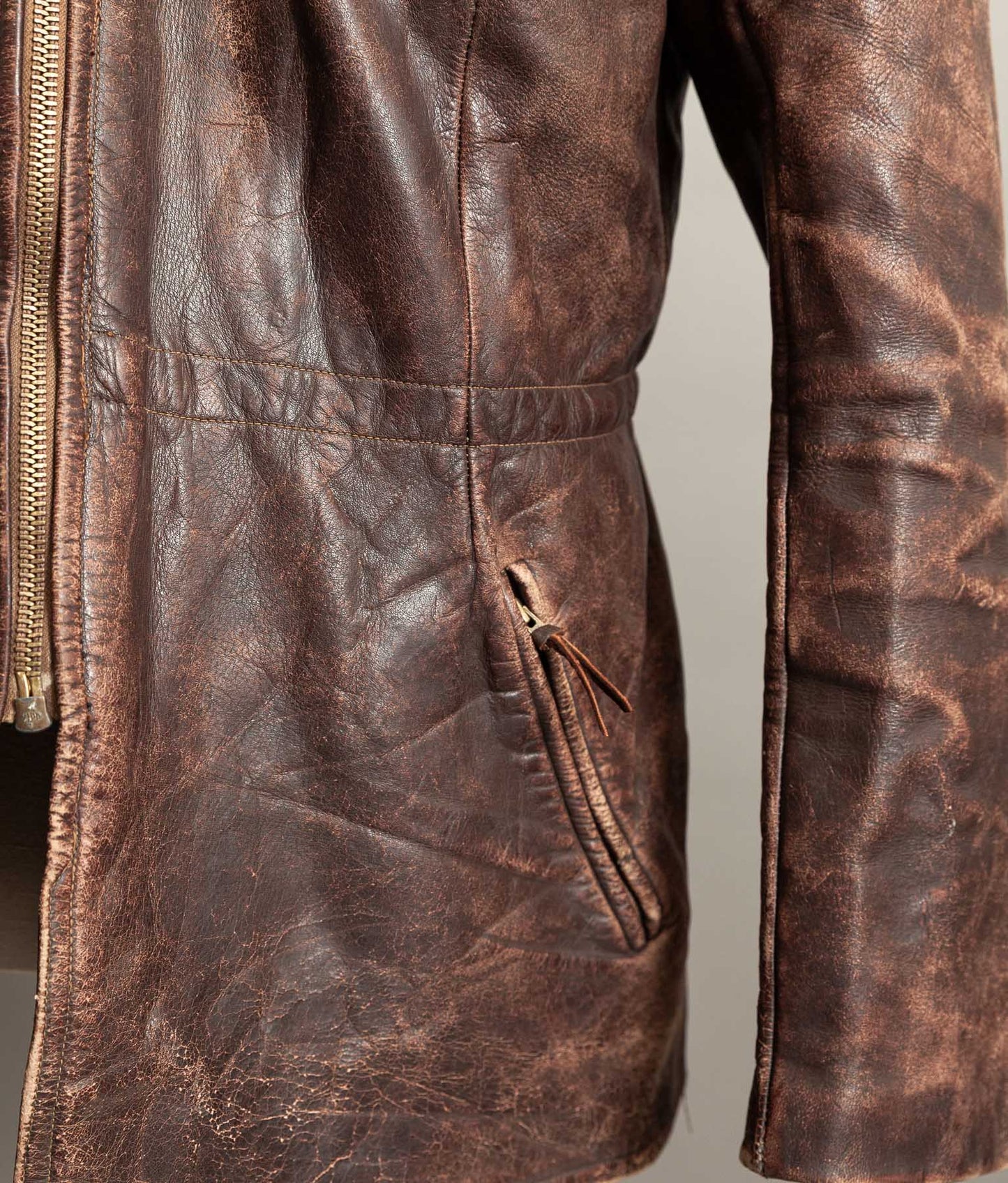 Vintage 1930s German Horsehide Leather Interwar Alpine Jacket