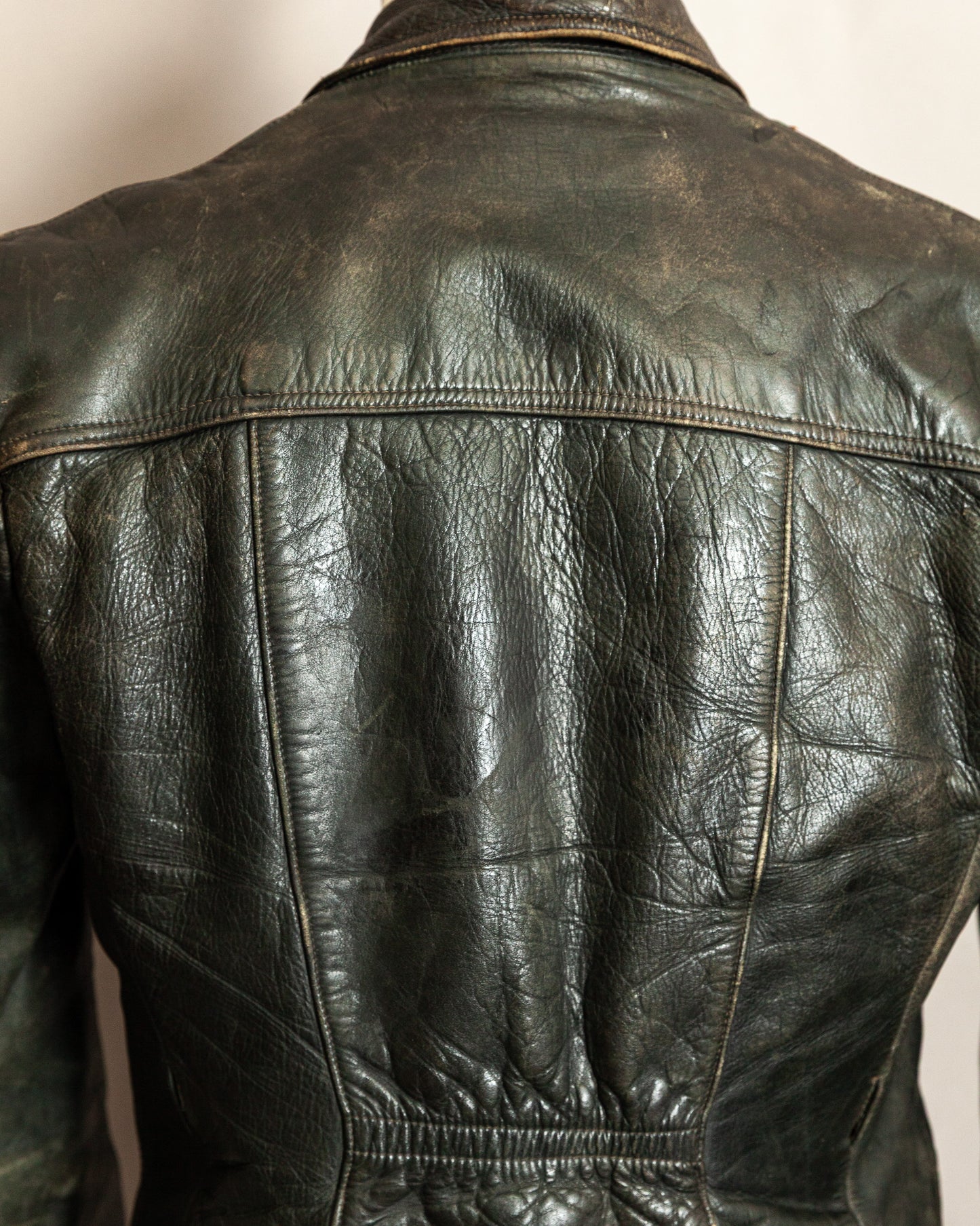 Vintage 1950s German Leather Motorcycle Jacket - Small (40)