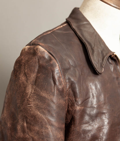 Vintage 1930s German Horsehide Leather Interwar Alpine Jacket