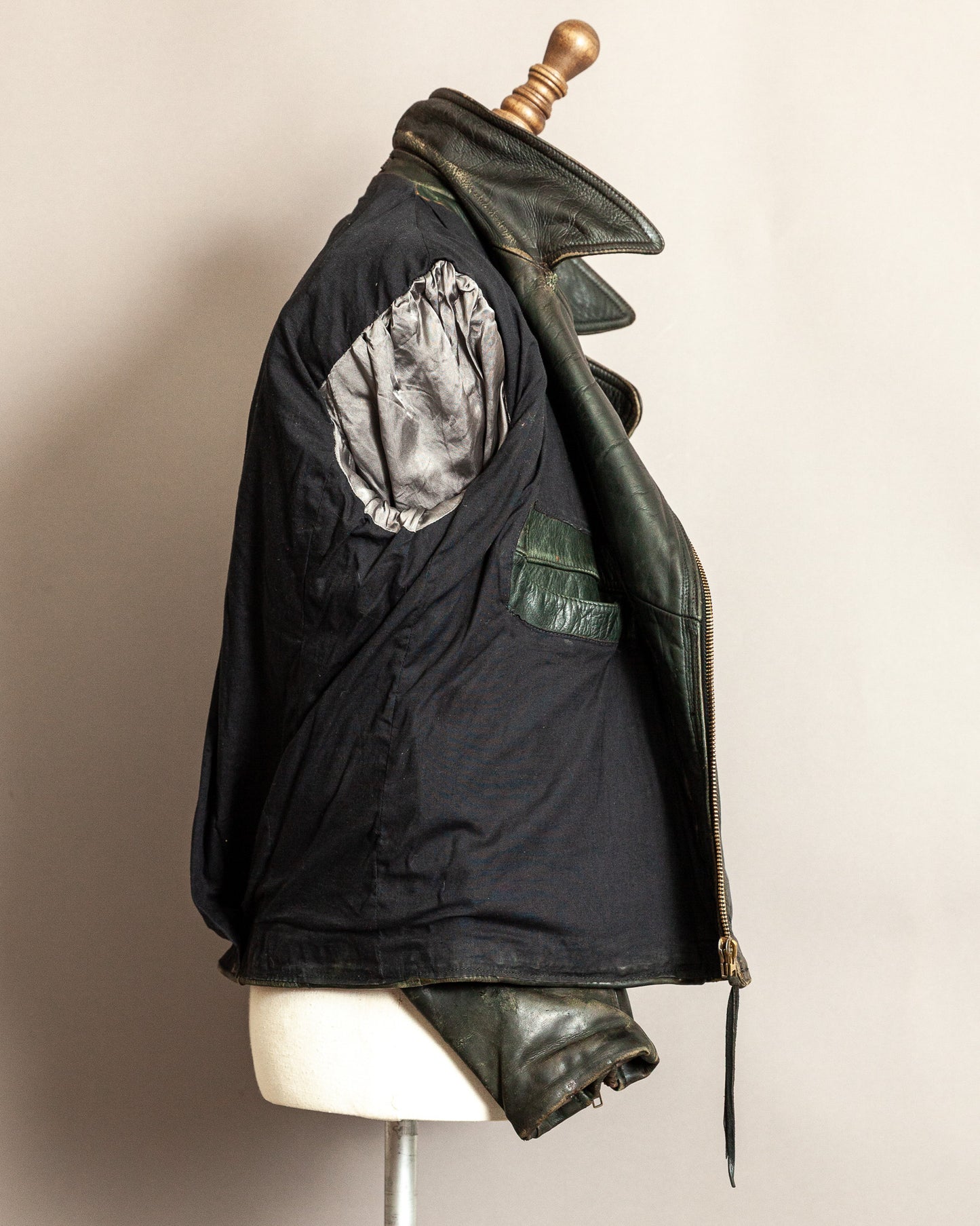 Vintage 1950s German Leather Motorcycle Jacket - Small (40)
