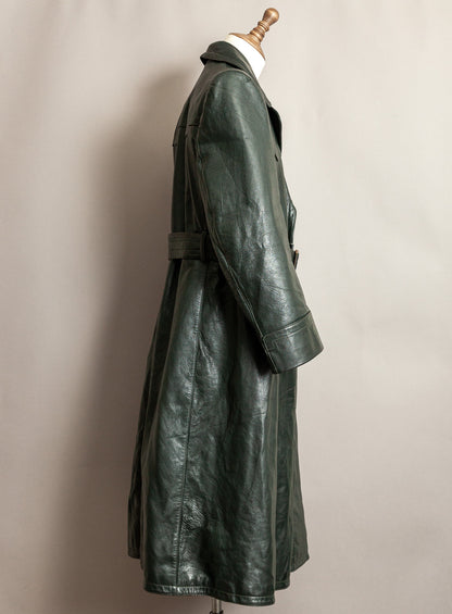 1940s German Wehrmacht Officer's Leather Trench Coat Large (44)