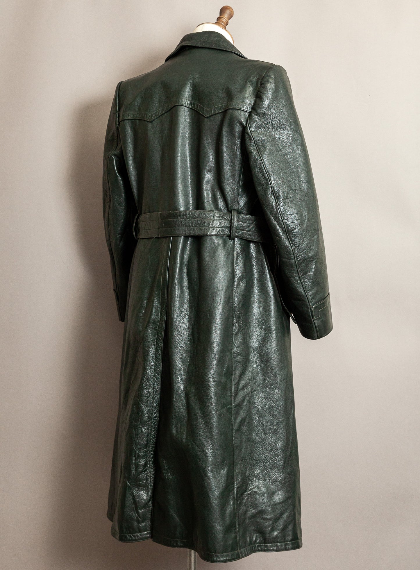 1940s German Wehrmacht Officer's Leather Trench Coat Large (44)