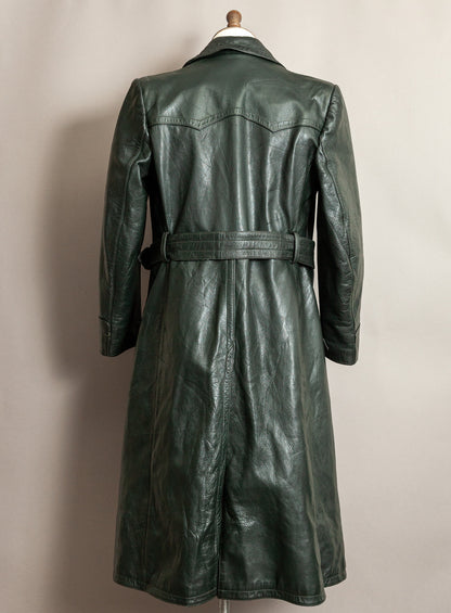 1940s German Wehrmacht Officer's Leather Trench Coat Large (44)