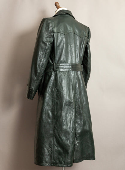 1940s German Wehrmacht Officer's Leather Trench Coat Large (44)