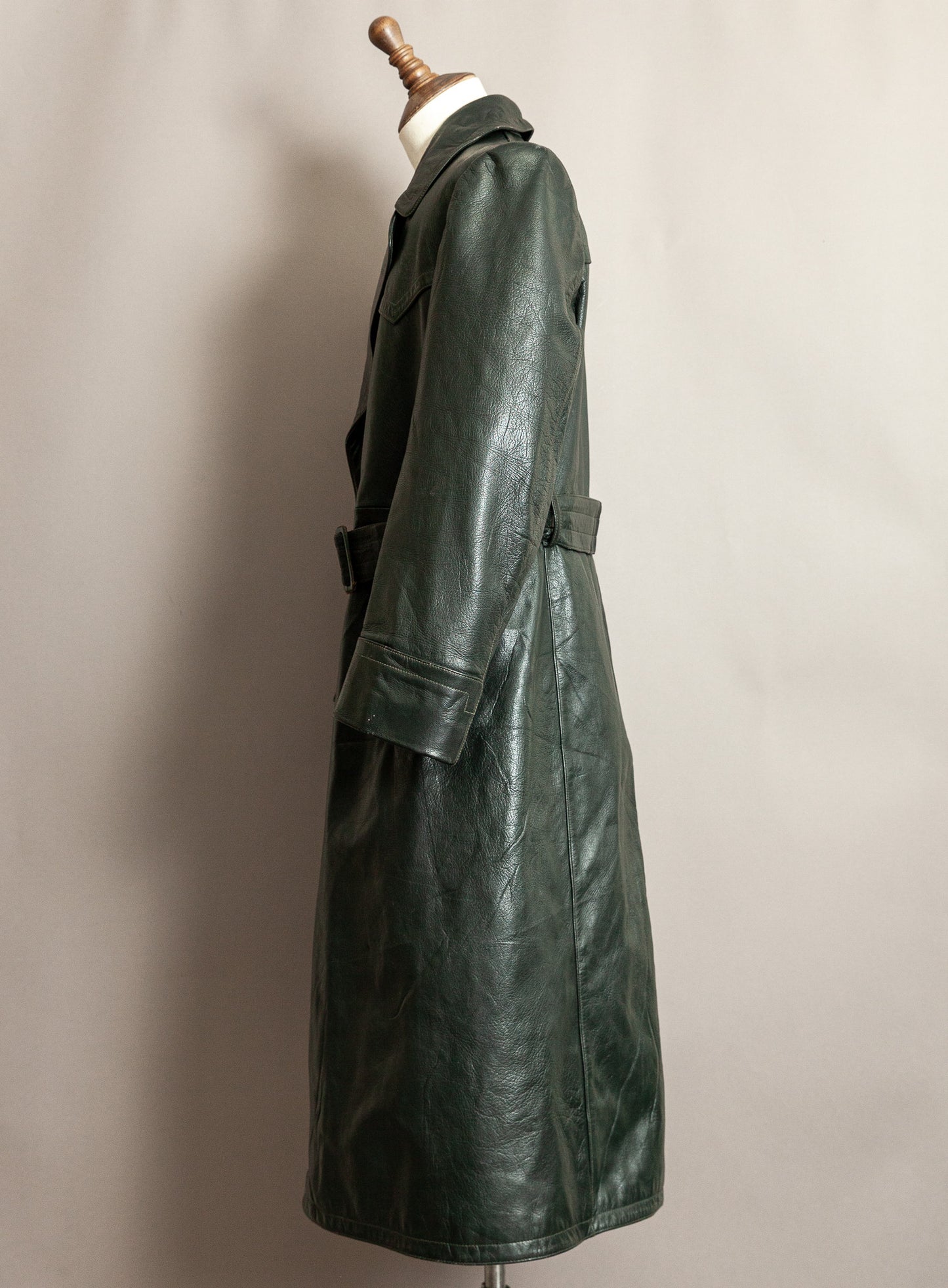 1940s German Wehrmacht Officer's Leather Trench Coat Large (44)
