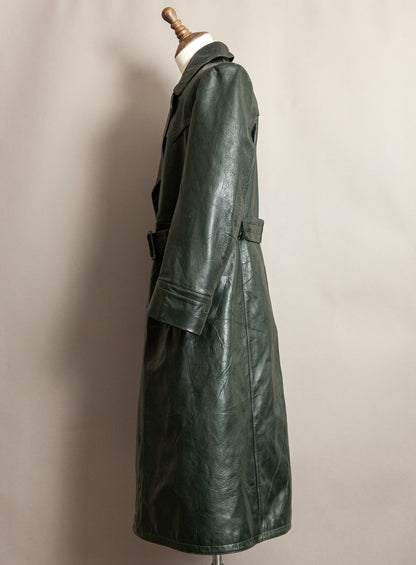1940s German Wehrmacht Officer's Leather Trench Coat Large (44)