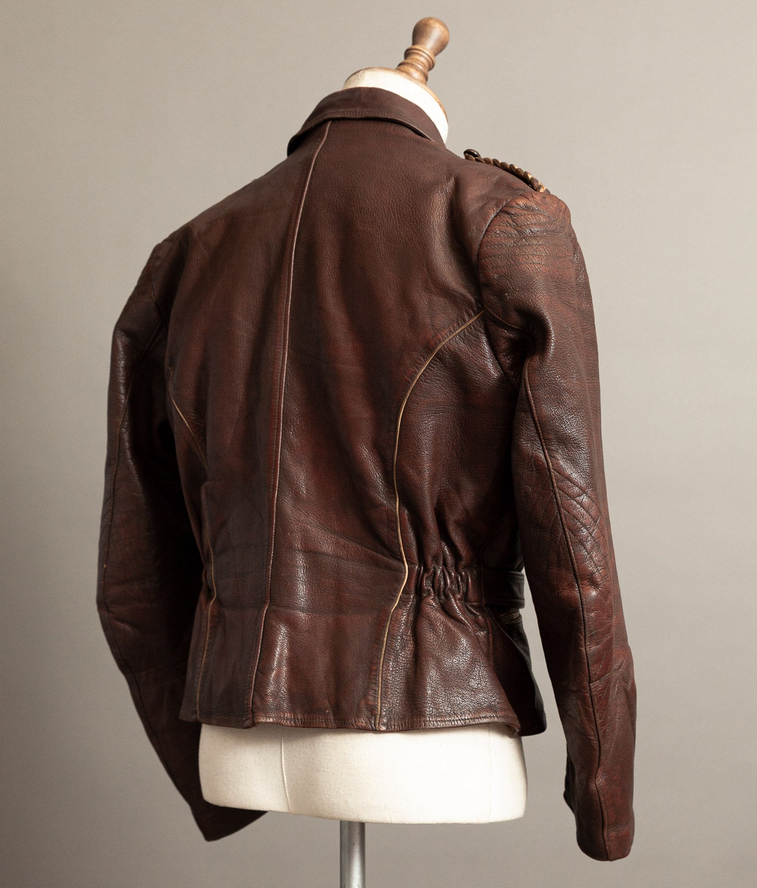 Vintage 1950s German Cowhide Leather Motorrad Motorcycle Jacket