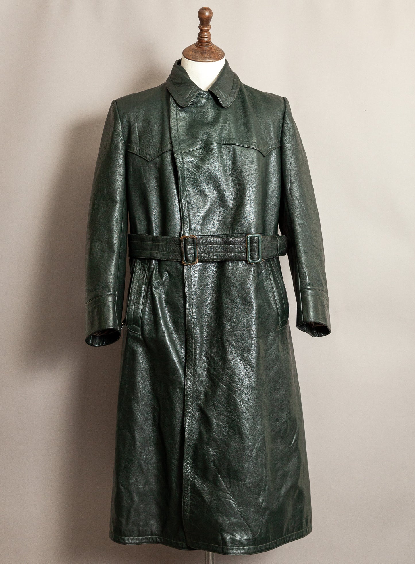 1940s German Wehrmacht Officer's Leather Trench Coat Large (44)