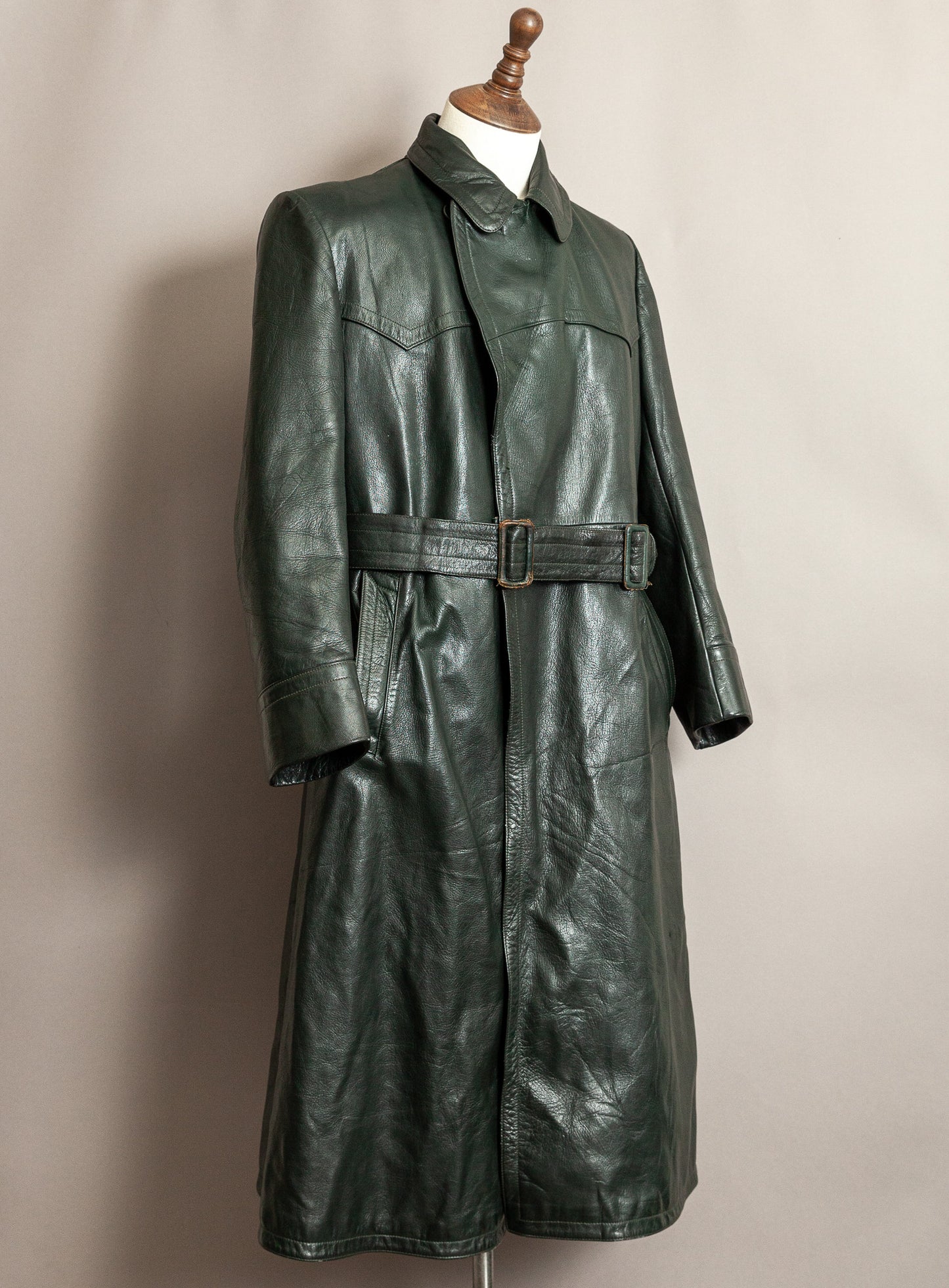 1940s German Wehrmacht Officer's Leather Trench Coat Large (44)