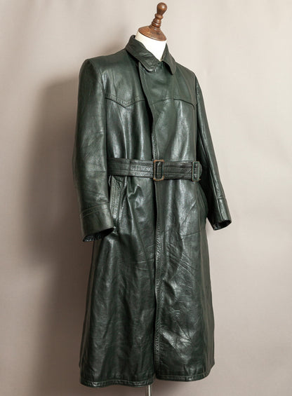 1940s German Wehrmacht Officer's Leather Trench Coat Large (44)