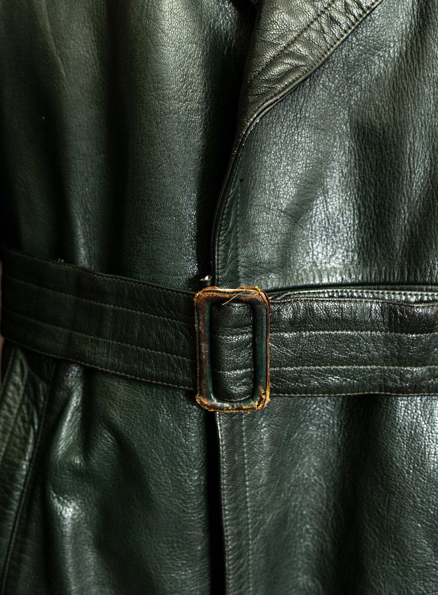 1940s German Wehrmacht Officer's Leather Trench Coat Large (44)