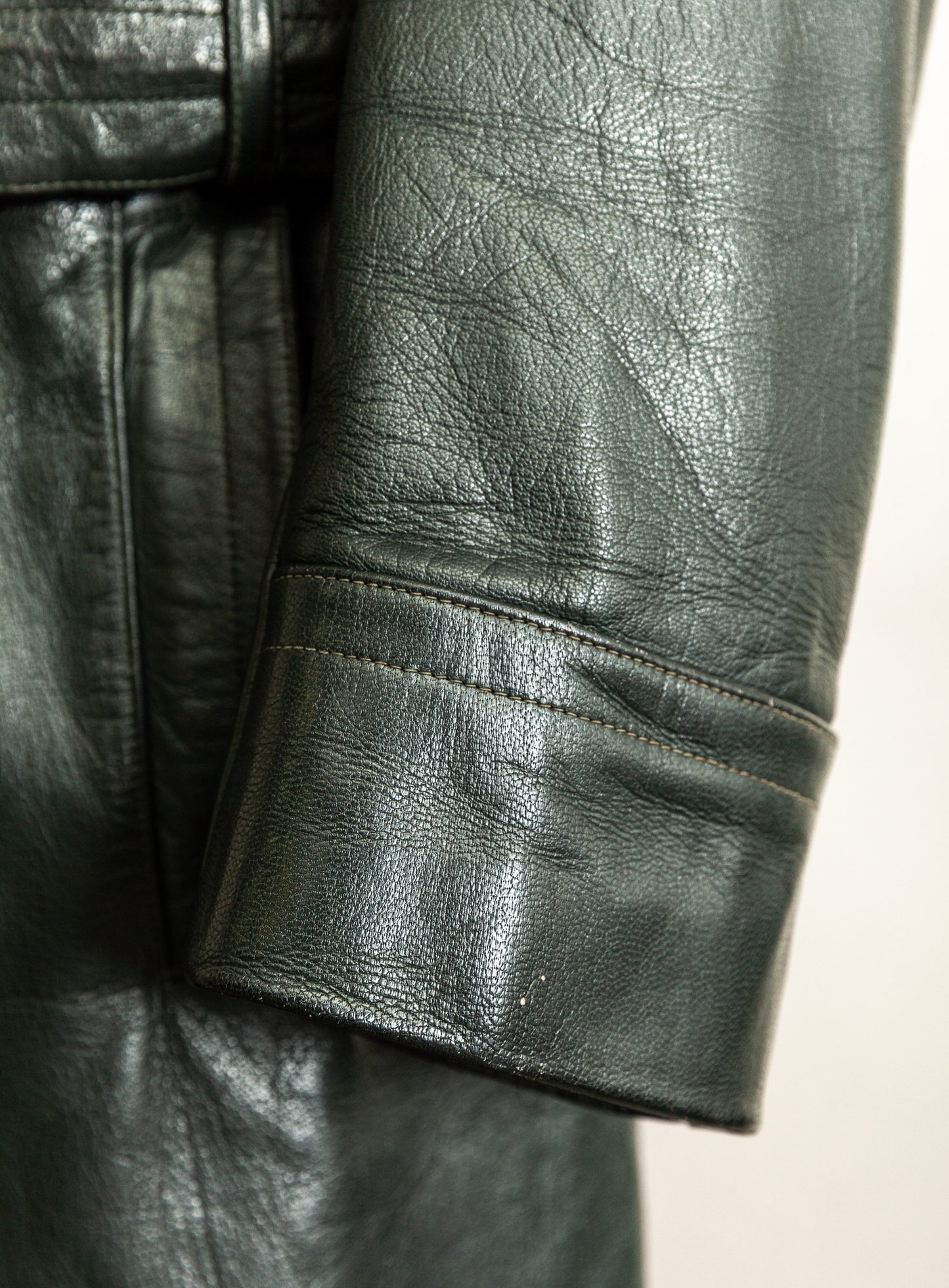1940s German Wehrmacht Officer's Leather Trench Coat Large (44)