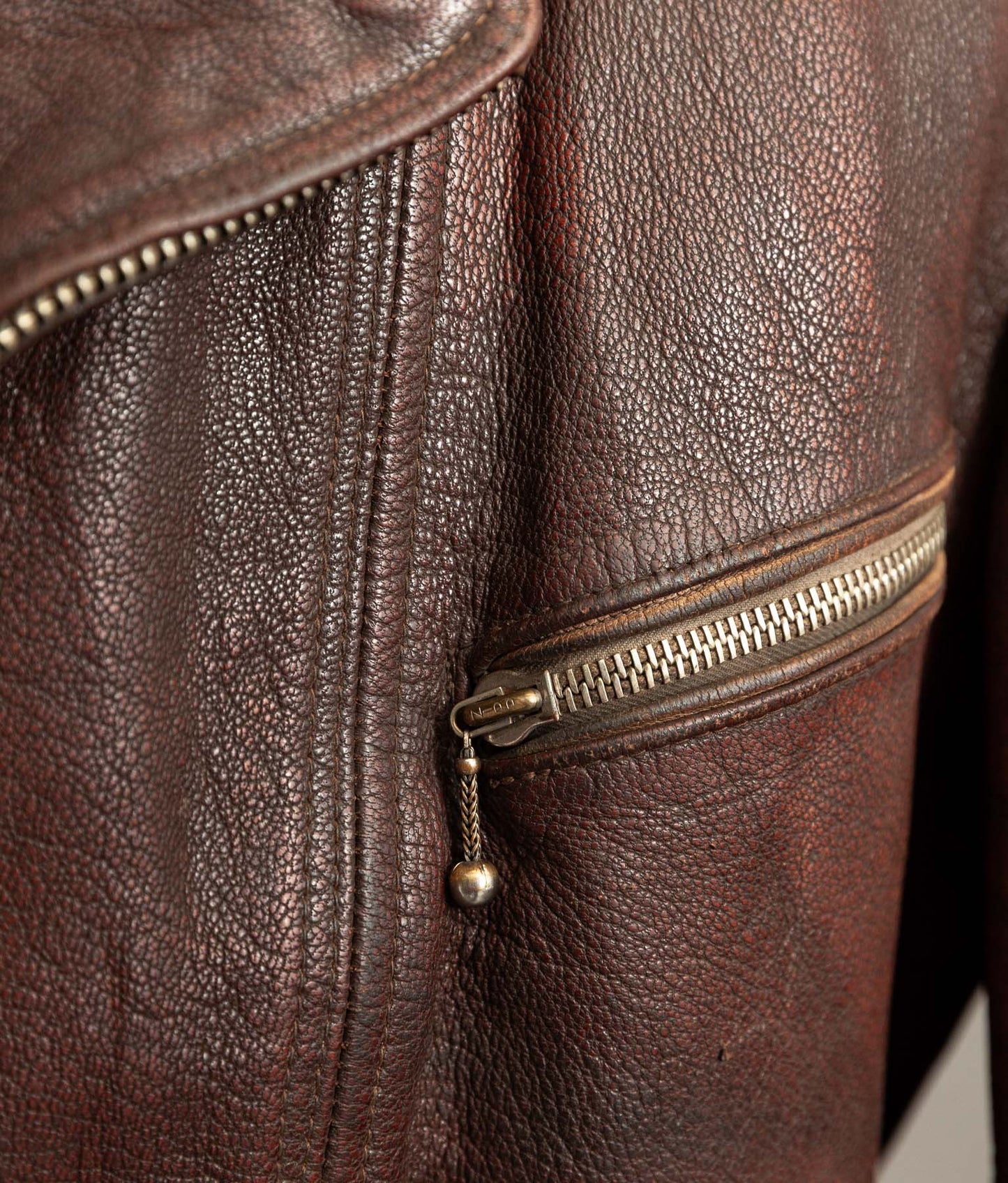 Vintage 1950s German Cowhide Leather Motorrad Motorcycle Jacket