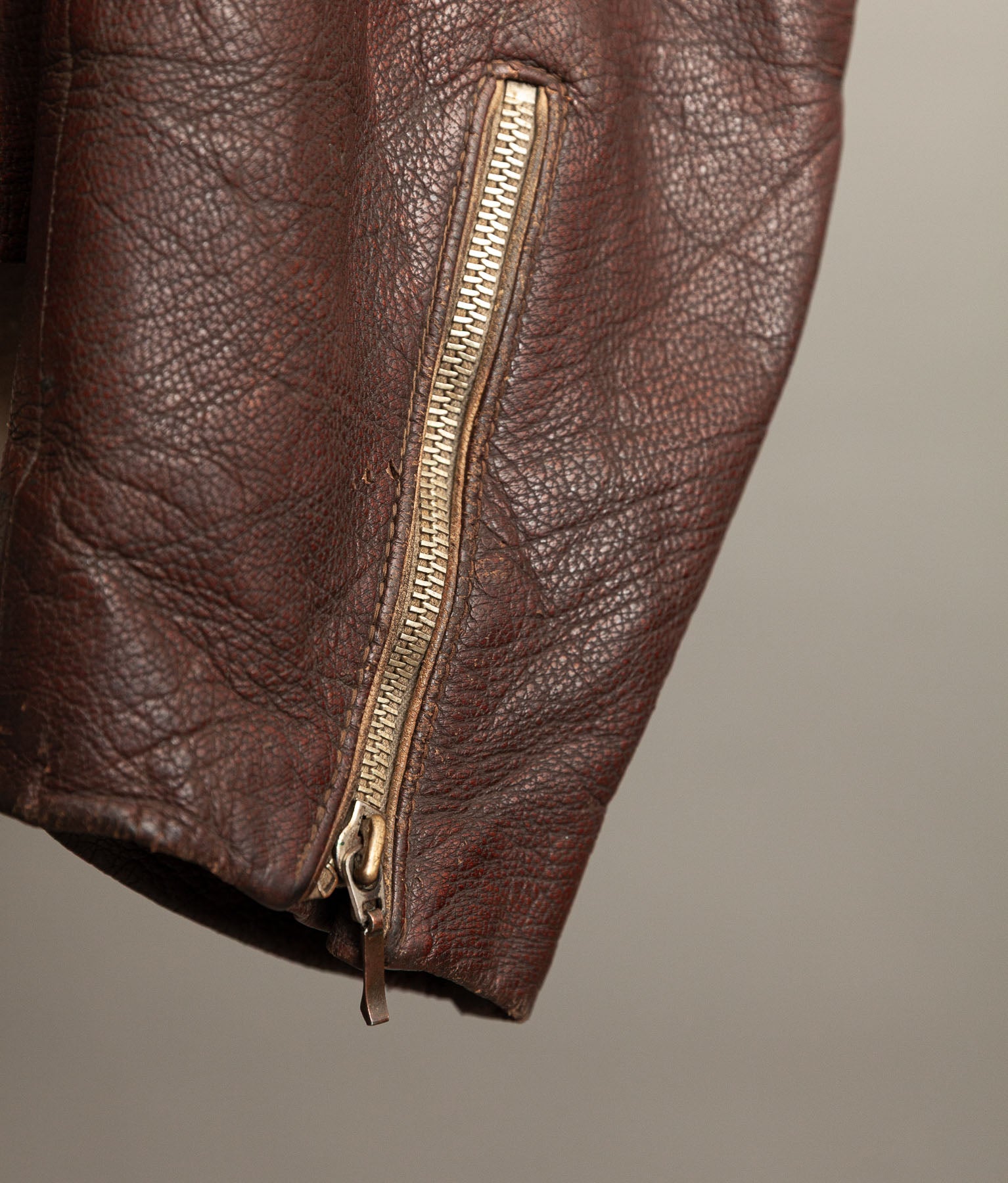 Vintage 1950s German Cowhide Leather Motorrad Motorcycle Jacket