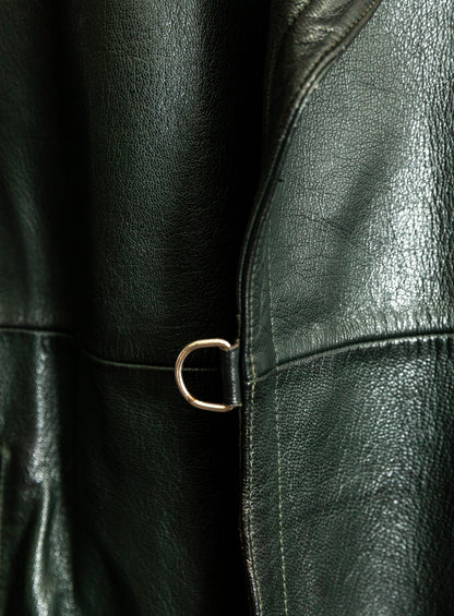 1940s German Wehrmacht Officer's Leather Trench Coat Large (44)