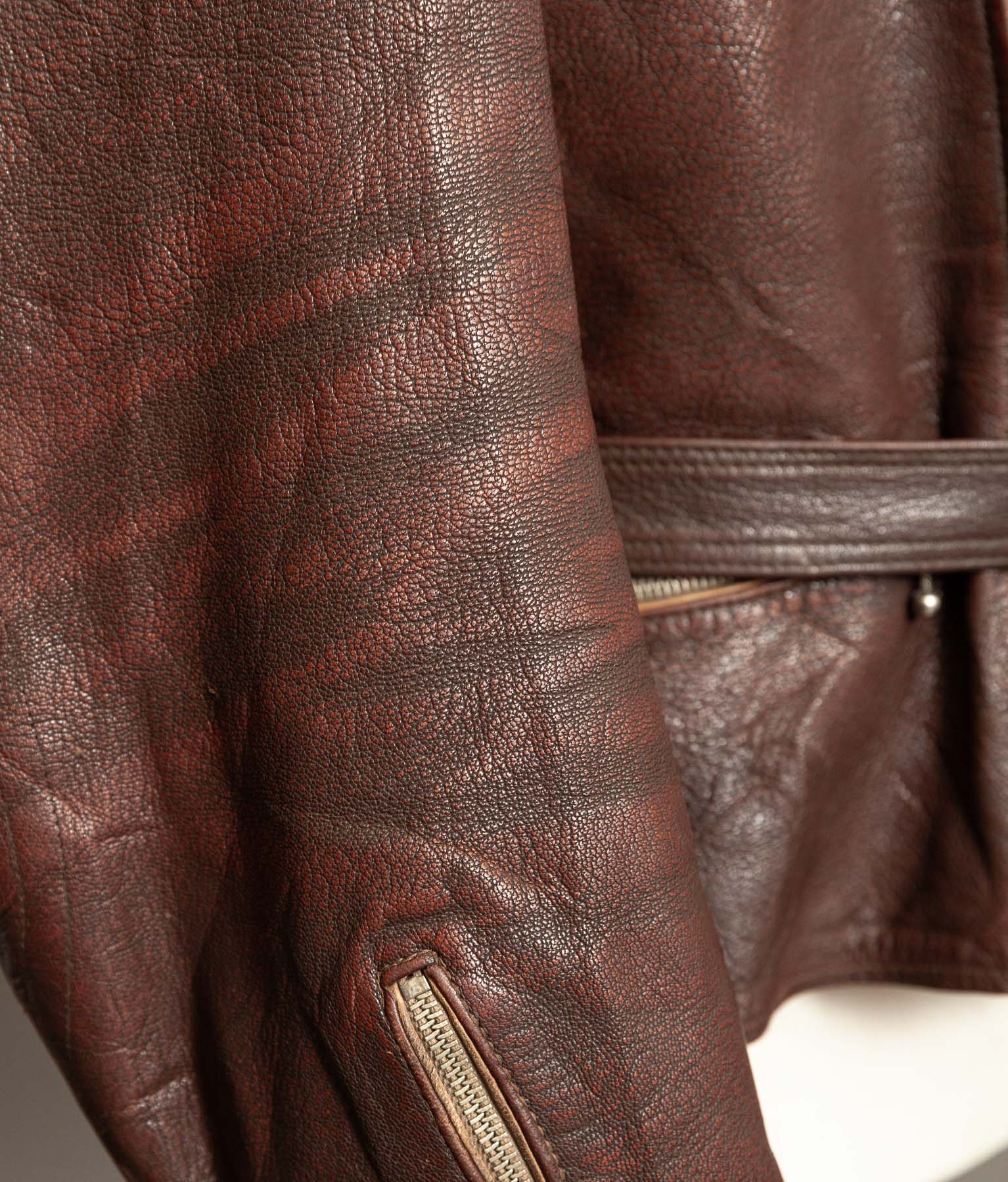 Vintage 1950s German Cowhide Leather Motorrad Motorcycle Jacket
