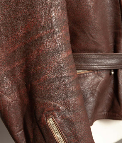 Vintage 1950s German Cowhide Leather Motorrad Motorcycle Jacket