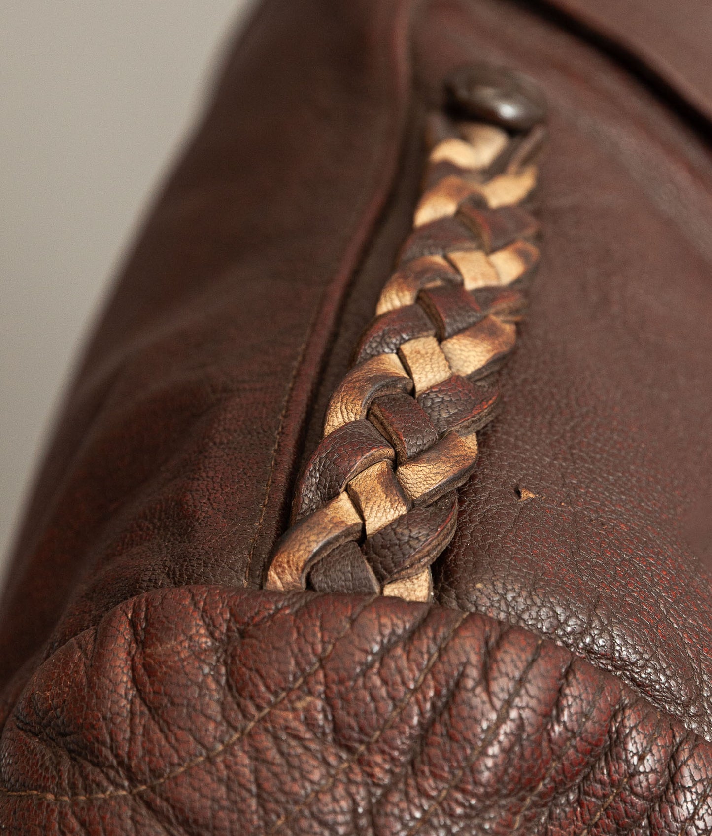 Vintage 1950s German Cowhide Leather Motorrad Motorcycle Jacket