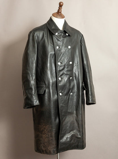 Vintage 1971 German Polizei Weru Sport Motorcycle Trench Coat XL (46)