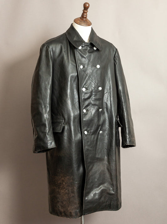 Vintage 1971 German Polizei Weru Sport Motorcycle Trench Coat XL (46)
