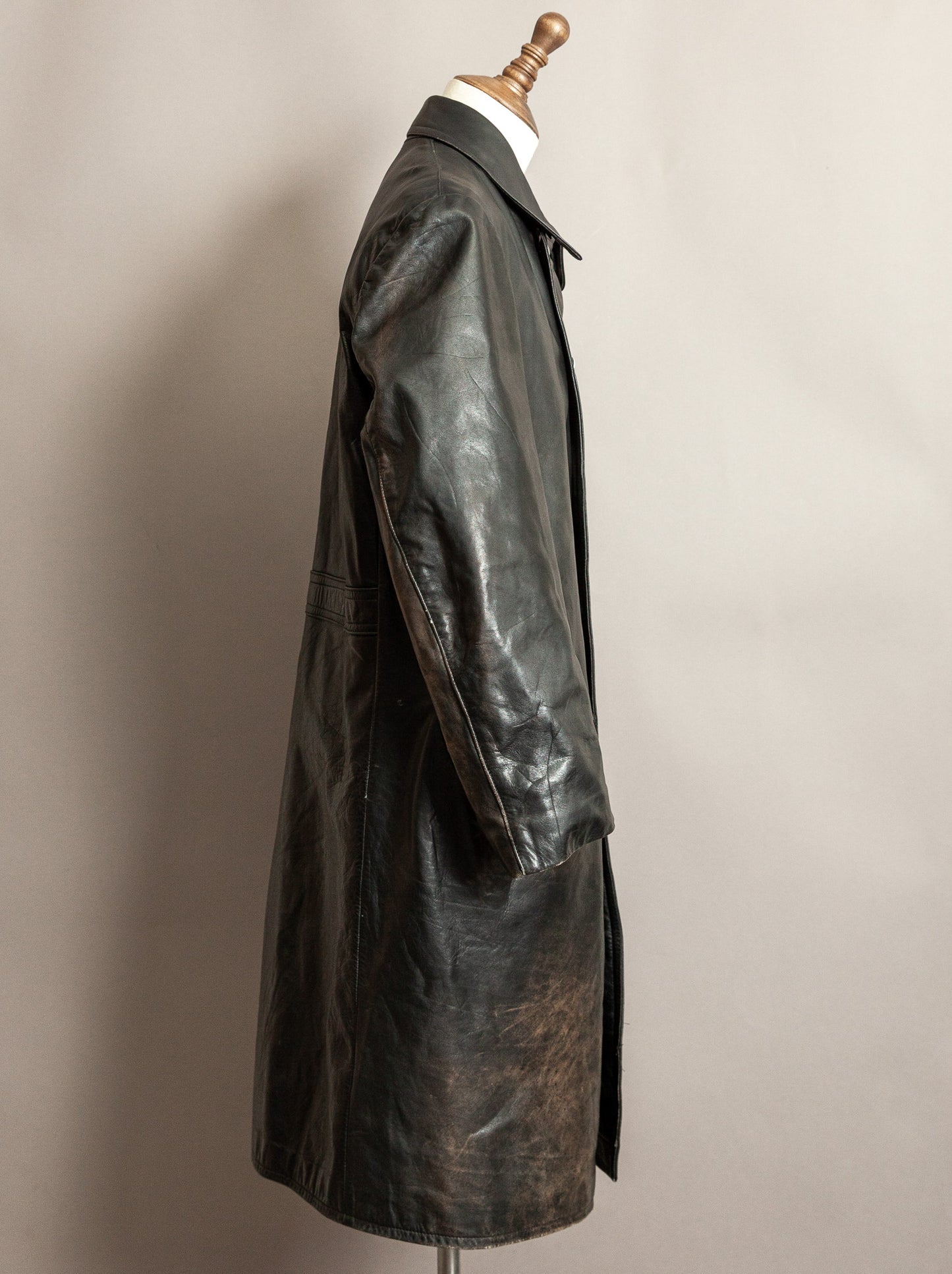 Vintage 1971 German Polizei Weru Sport Motorcycle Trench Coat XL (46)