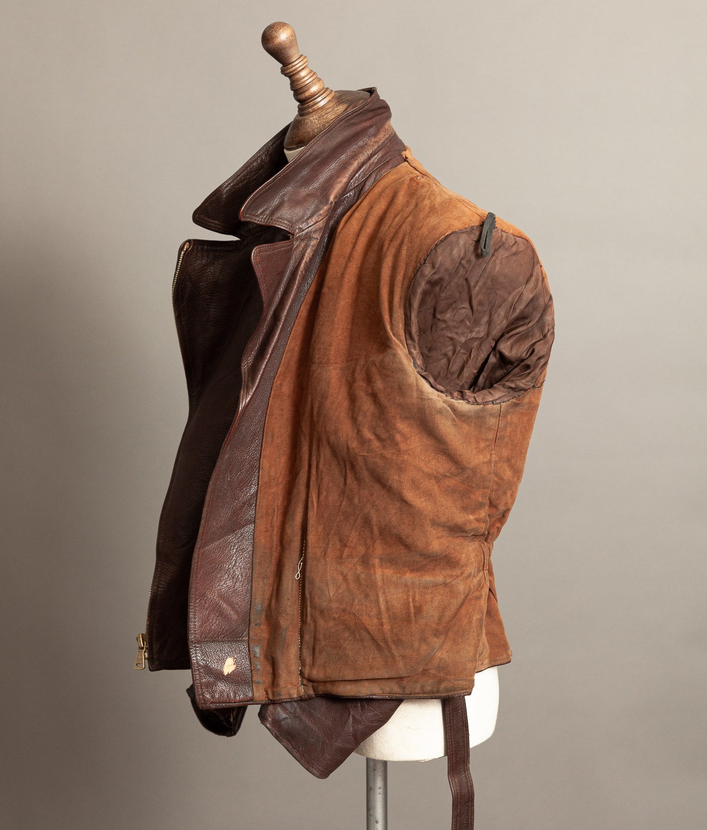 Vintage 1950s German Cowhide Leather Motorrad Motorcycle Jacket