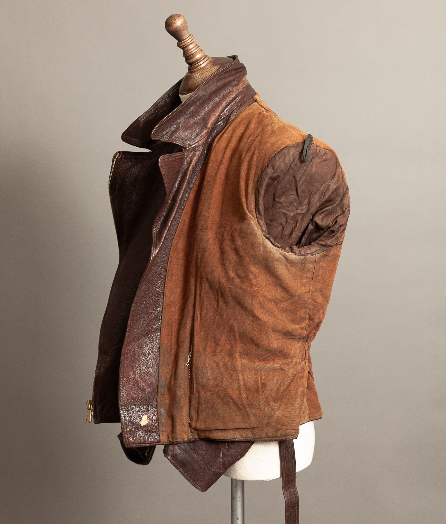 Vintage 1950s German Cowhide Leather Motorrad Motorcycle Jacket