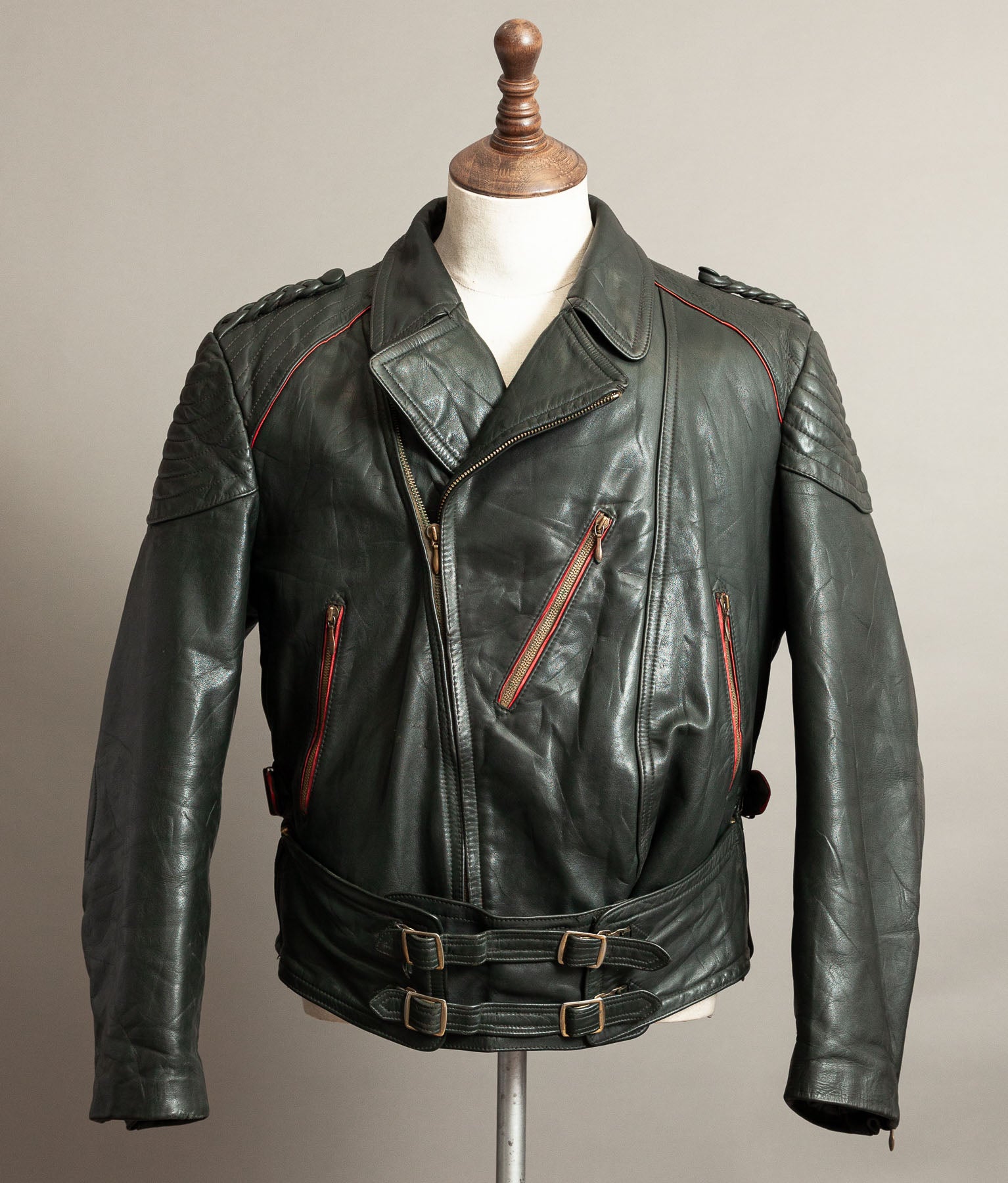 Vintage 1950s German Leather Motorrad Motorcycle Jacket