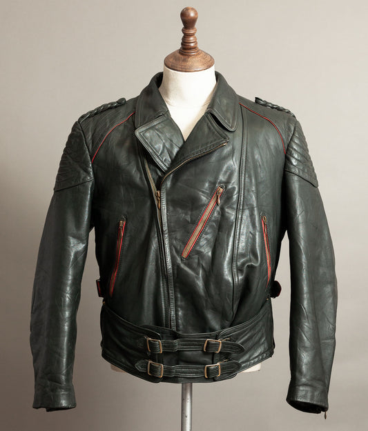 Vintage 1950s German Leather Motorrad Motorcycle Jacket