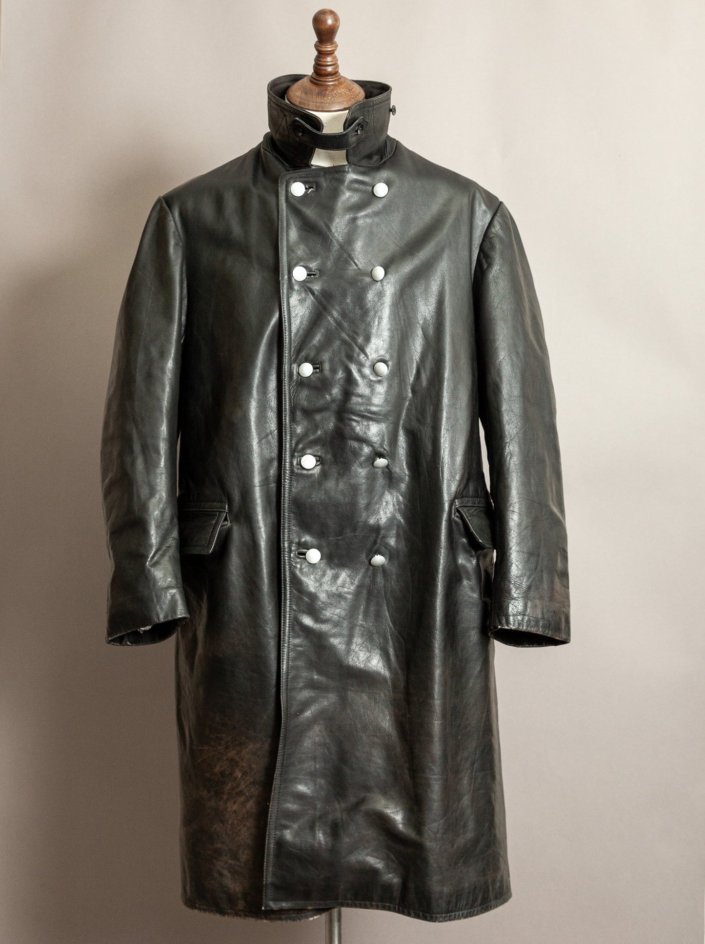 Vintage 1971 German Polizei Weru Sport Motorcycle Trench Coat XL (46)