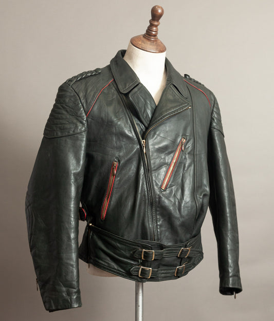 Vintage 1950s German Leather Motorrad Motorcycle Jacket