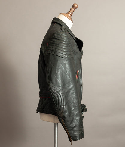 Vintage 1950s German Leather Motorrad Motorcycle Jacket