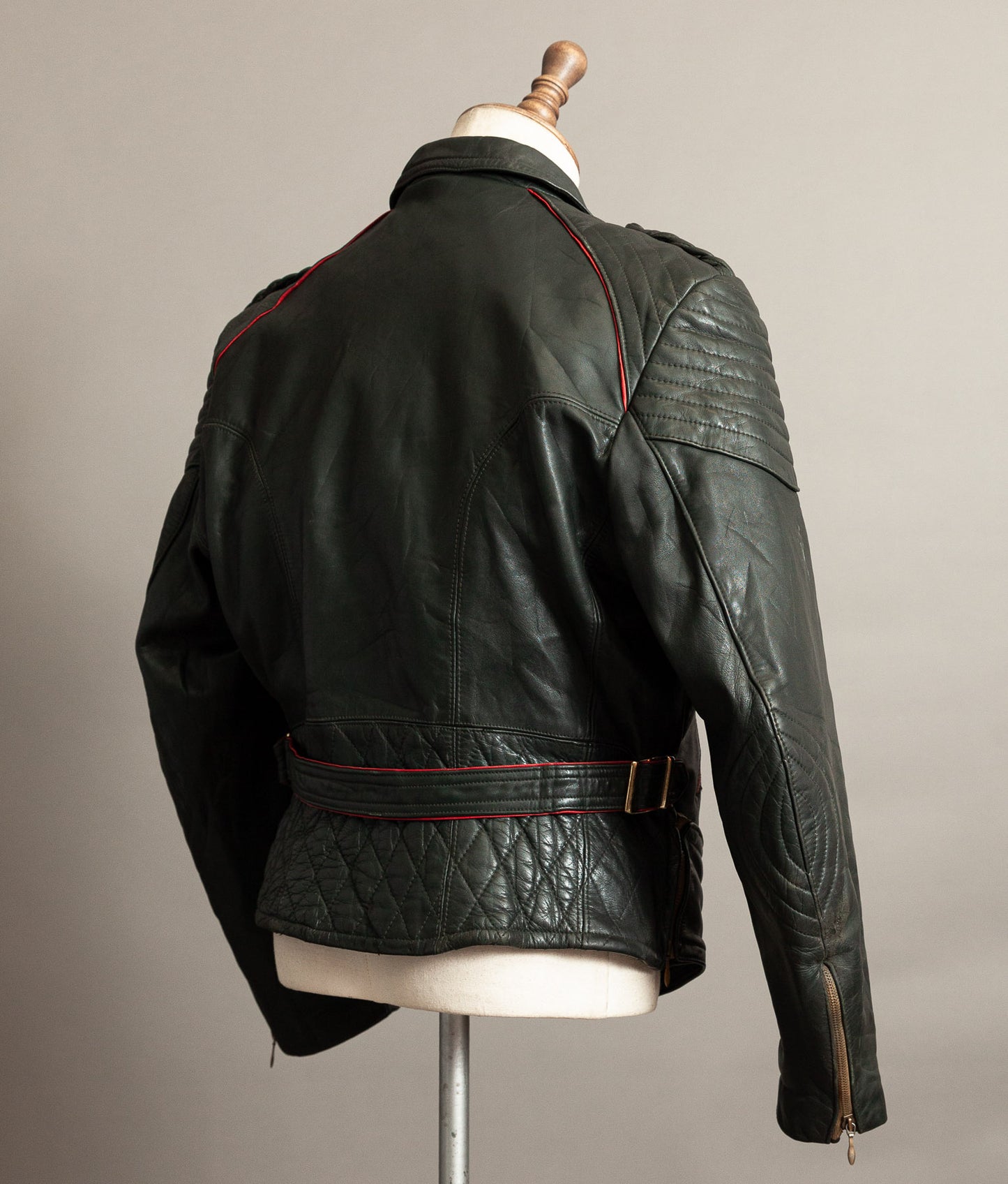Vintage 1950s German Leather Motorrad Motorcycle Jacket