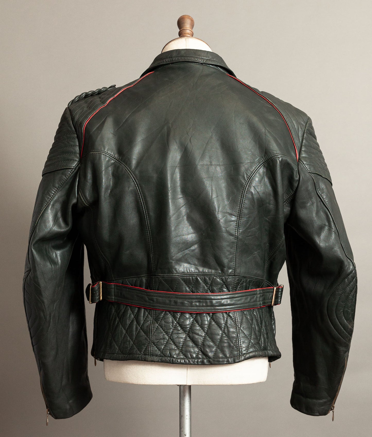Vintage 1950s German Leather Motorrad Motorcycle Jacket