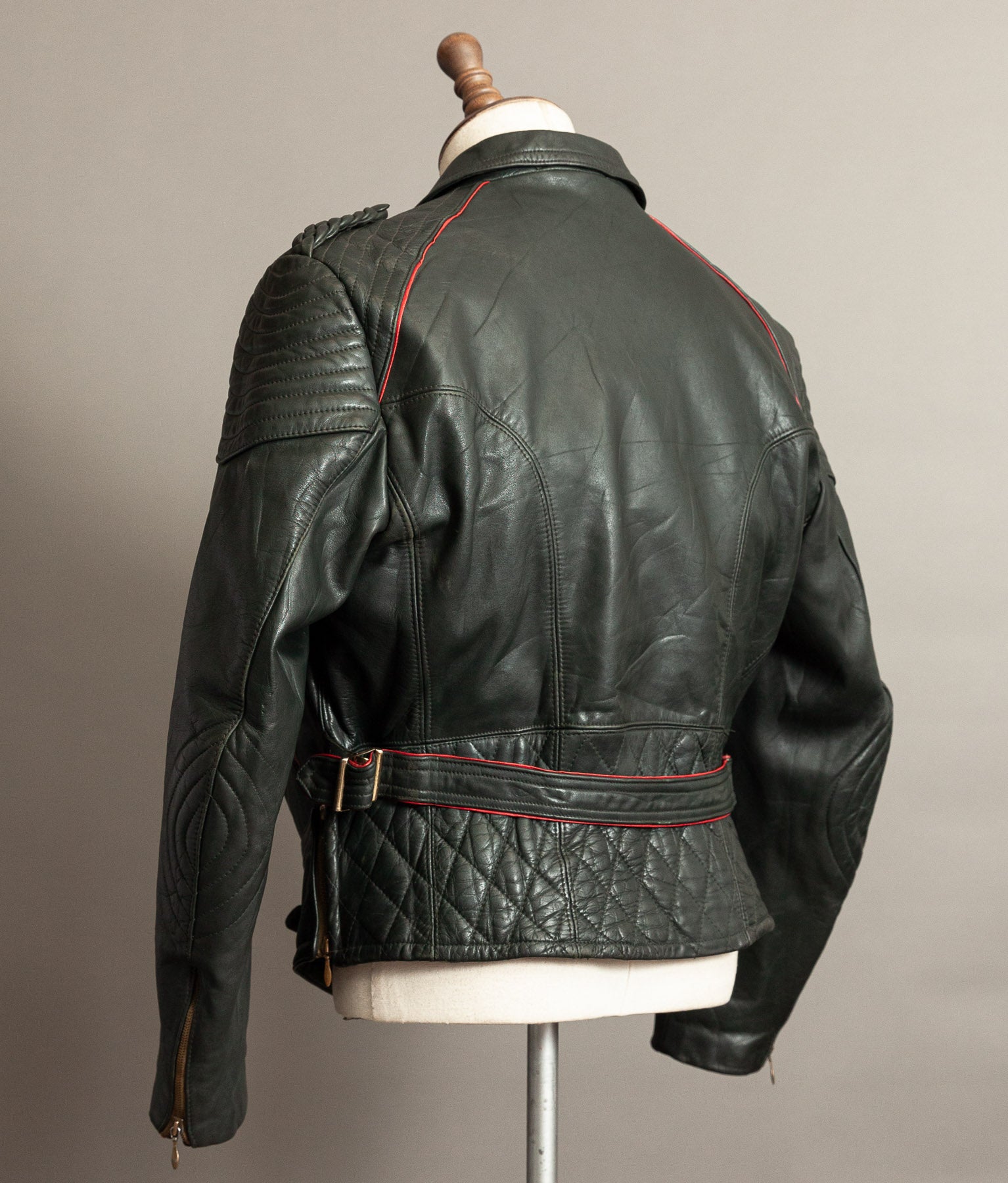 Vintage 1950s German Leather Motorrad Motorcycle Jacket