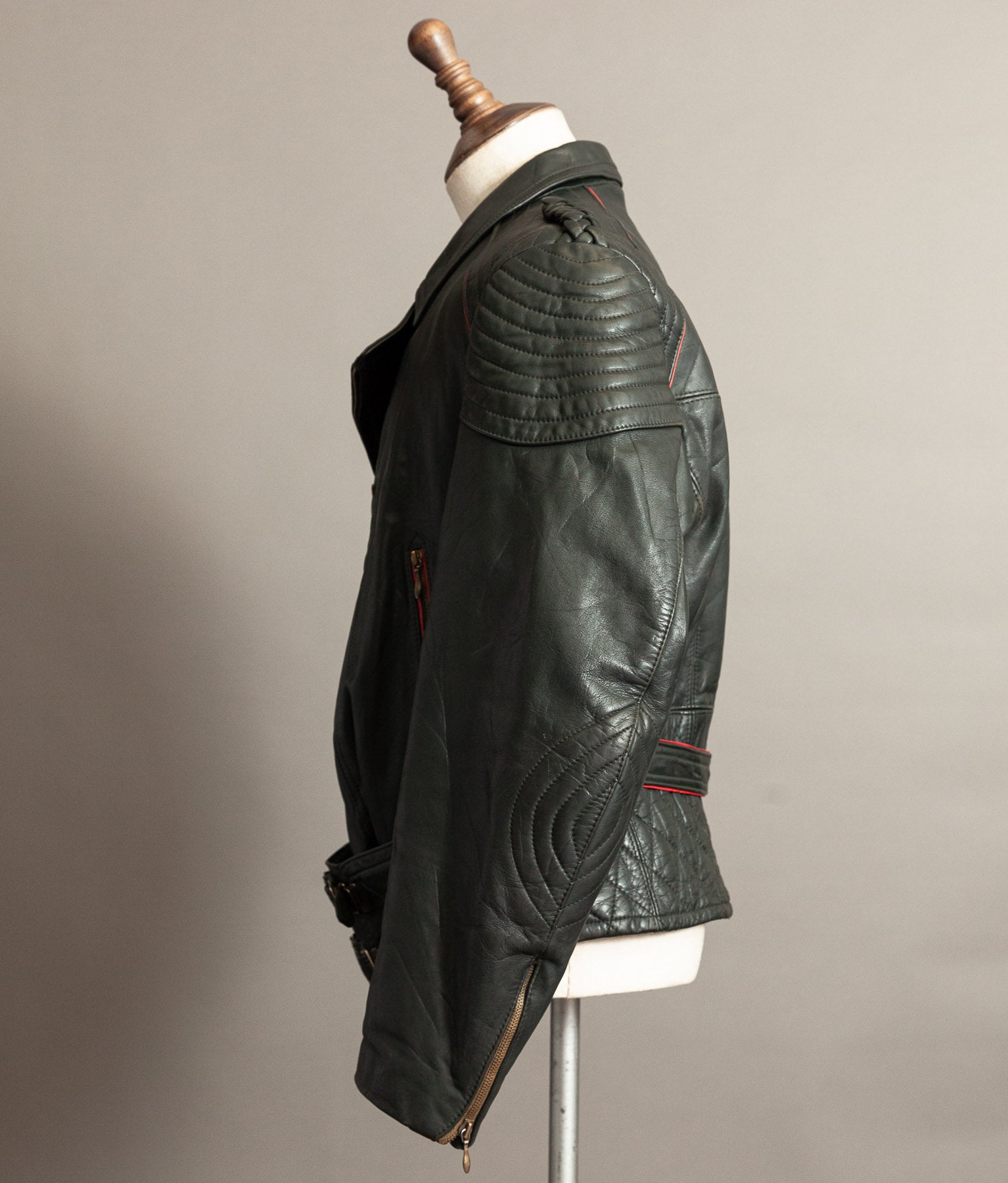 Vintage 1950s German Leather Motorrad Motorcycle Jacket