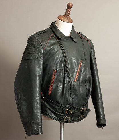 Vintage 1950s German Leather Motorrad Motorcycle Jacket