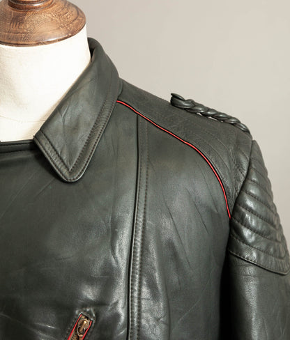 Vintage 1950s German Leather Motorrad Motorcycle Jacket