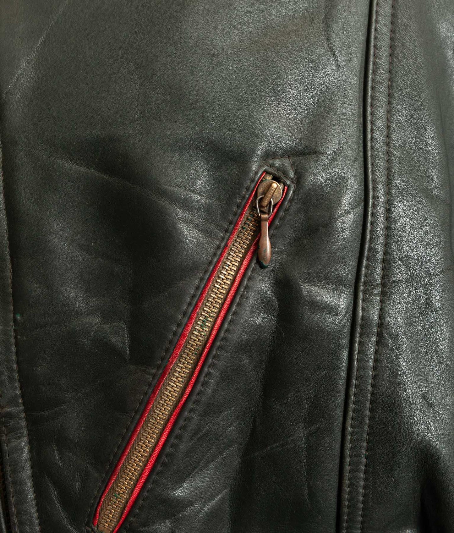 Vintage 1950s German Leather Motorrad Motorcycle Jacket