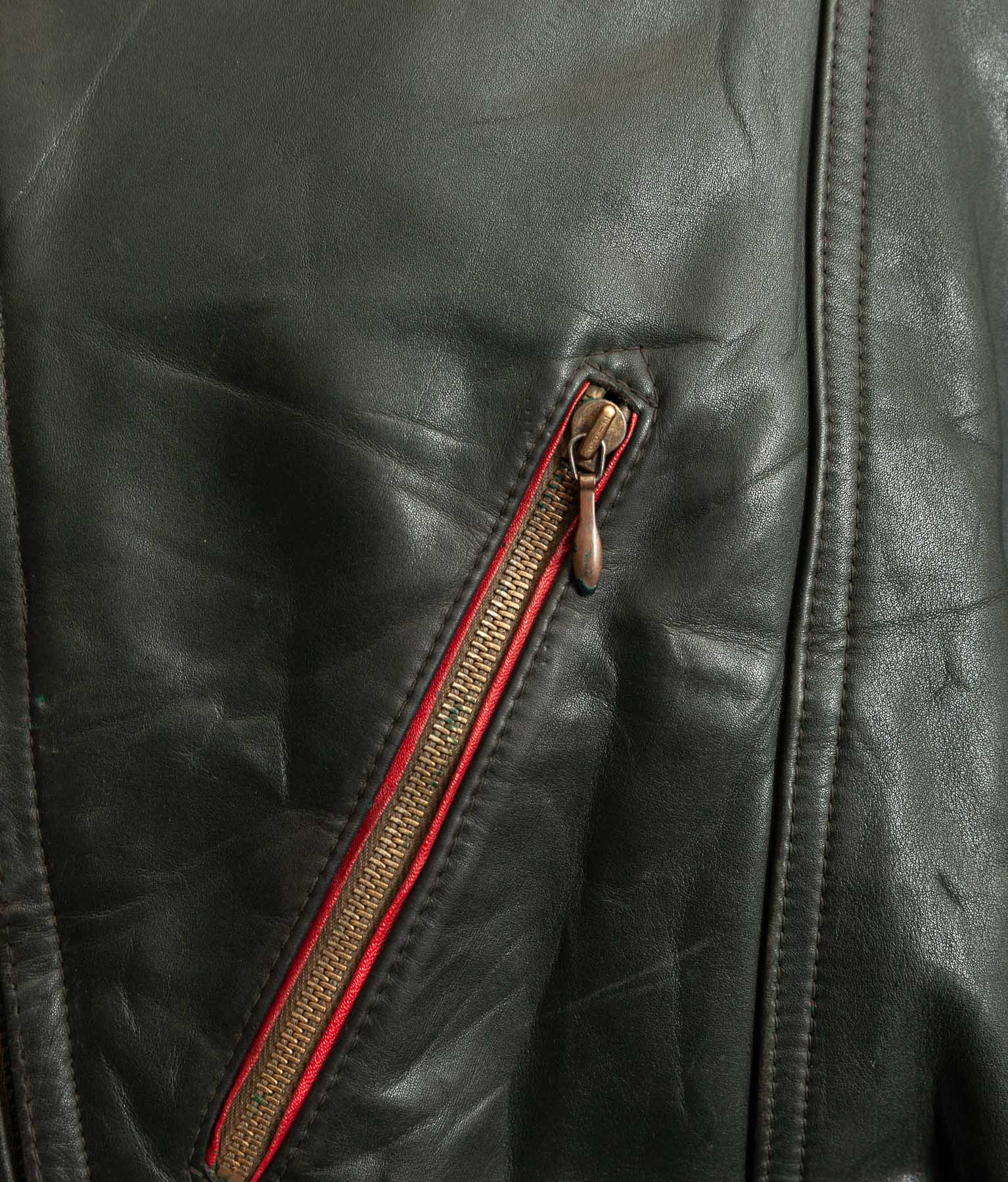 Vintage 1950s German Leather Motorrad Motorcycle Jacket