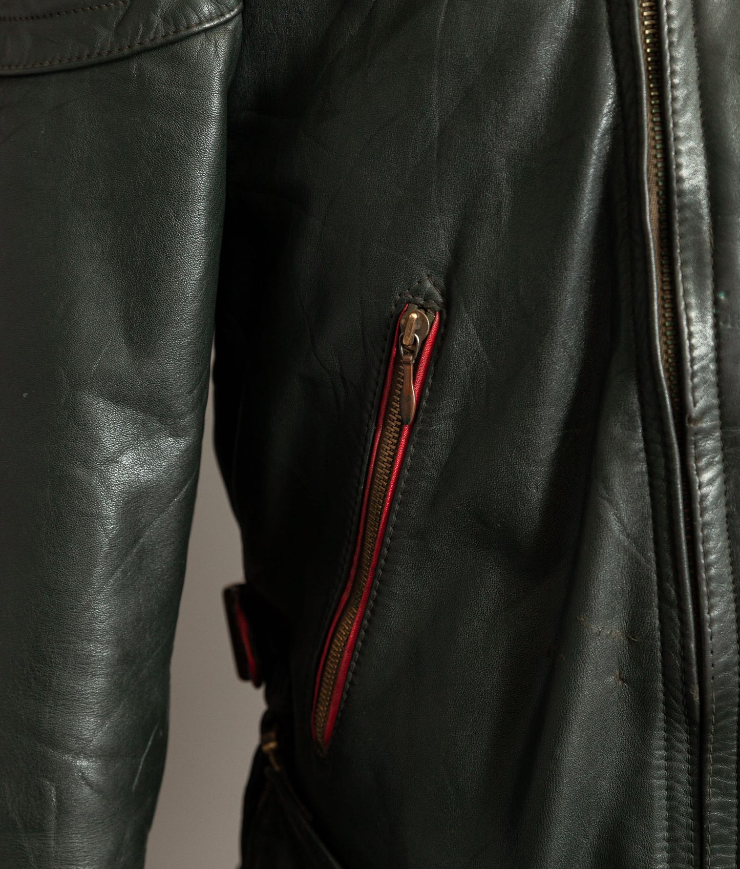 Vintage 1950s German Leather Motorrad Motorcycle Jacket